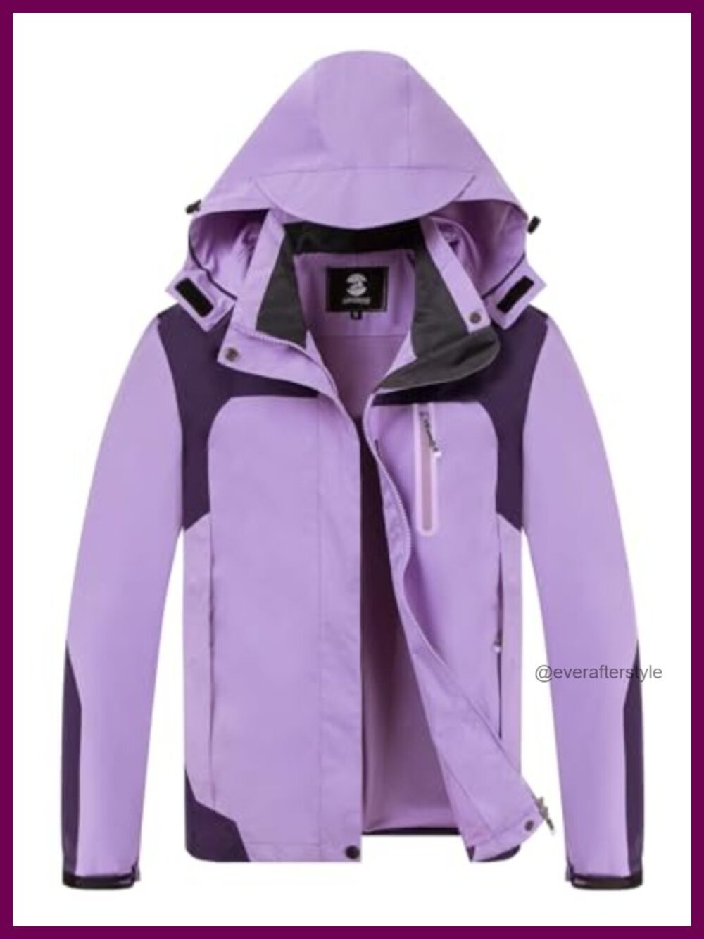 Womens Waterproof Lightweight Rain Jacket with Removable Hood